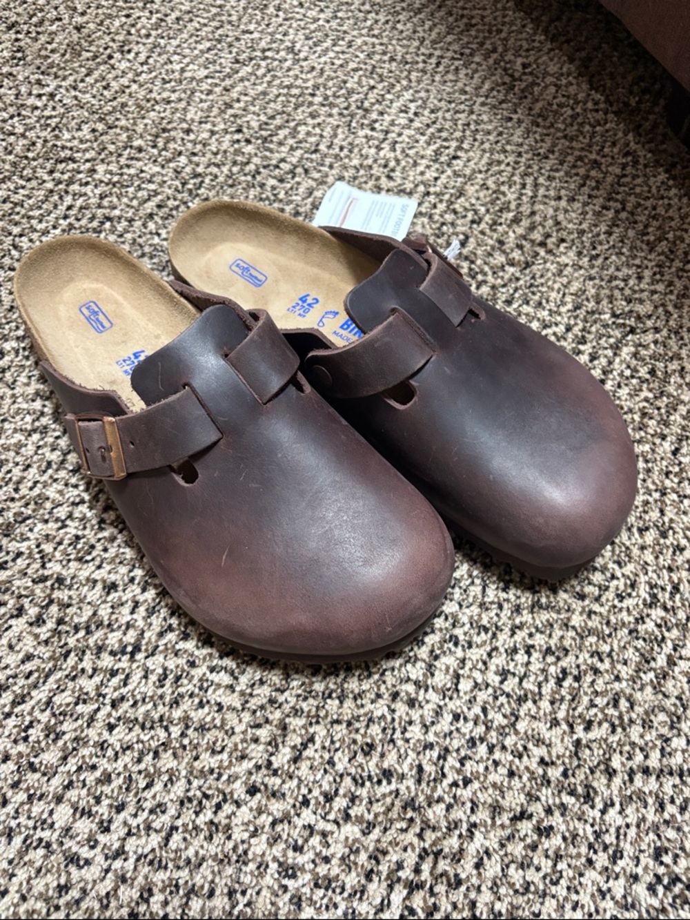 Birkenstock Boston Clogs in Brown Leather